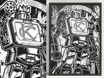 KC Soundwave Silk Screen Print kansas city soundwave transformers vector