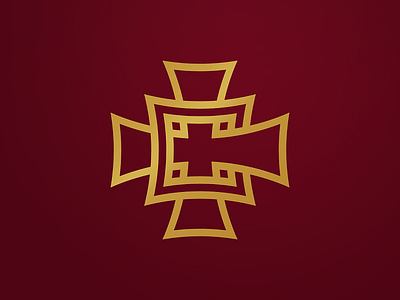 "C" in ironcross. c cross ironcross logo sign