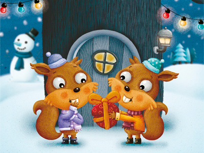 X-mas holidays snow squirrels x mas