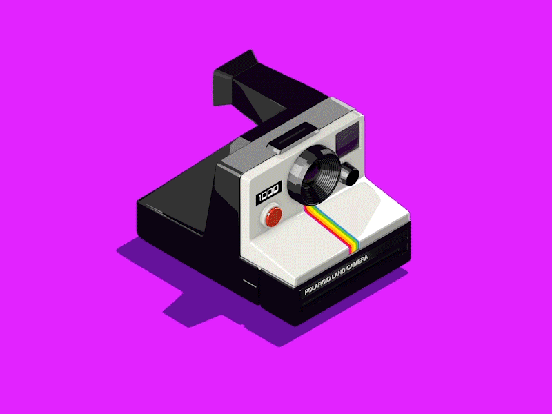 Rainbow Polaroid 3d c4d cell shading gif instagram instax iso modeling photography picture rainbow