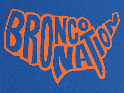 Bronco Nation blue boise bronco orange t shirt