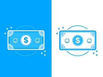 Make or Buy Icon for Staffbase blue dollar icon illustration lines money note simple staffbase