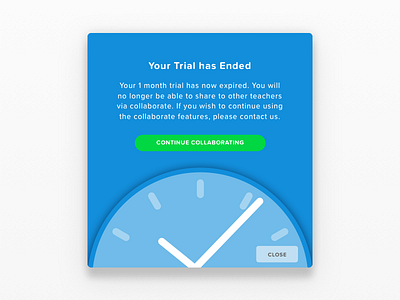 Trial Ended Modal call to action chalk.com trial ended