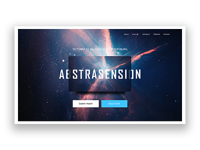 Electronic music festival / Landing Page / HomePage abstraction cosmos homepage landing landingpage music space universe website