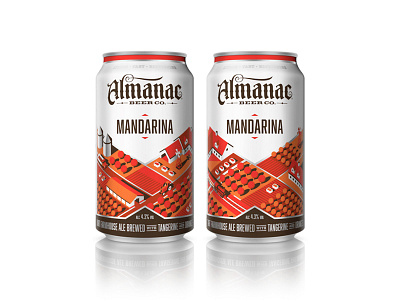 Almanac Beer Co. - Mandarina beer can dan kuhlken dkng isometric mandarina nathan goldman packaging san francisco vector