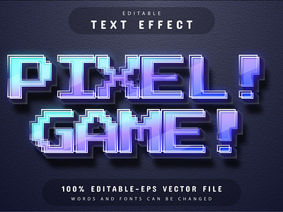 Pixel game text effect editable