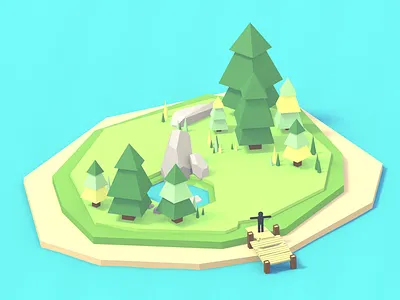 Game Concepting bright concept game idea42 island lowpoly nature ocean