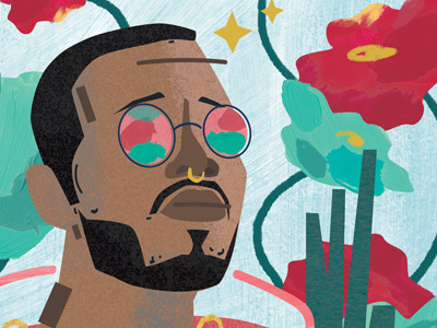 Anderson .Paak Crop design digital editorial illustration portrait