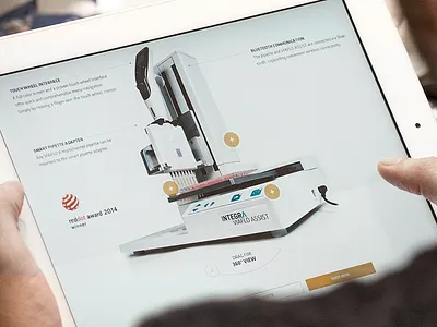 Interactive 360° Viewer 360° biosciences bright clean interactive product red dot viewer vision website