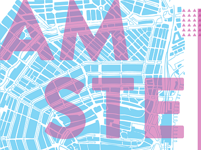 Amsterdam City Grid Poster (WIP) city grid color figure ground map poster typography