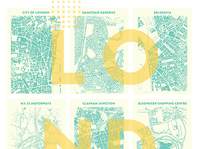 London City Grids Poster (WIP) city grid color figure ground map poster typography