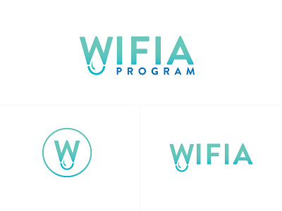 WIFIA Program logo gradient negative space simple symbol water water drop