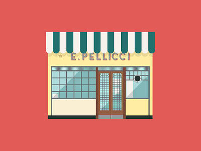 E. Pellicci - Bethnal Green, East London bethnal green building cafe east london facade illustration london pellicci postcard vectorial