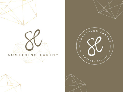 Something Earthy earth tones earthy geometric gold gradient hand lettering logo monogram pottery seal