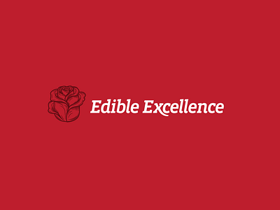 Rosey chef cooking edible etching flower hatching logo plant red rose serif slab serif