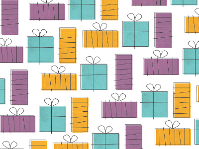 Gift Pattern blue gift holiday illustration orange present purple