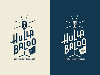 Hullabaloo 2017 jazz lindy hop logo microphone retro swing vintage
