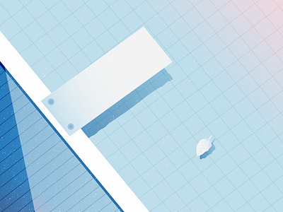 Goodbye Summer diving board fall flat gradient illustration pool summer texture