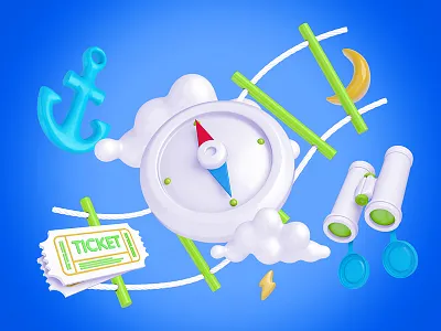 Bright Travel Items Scene Generator bright design mockup mockups scenecreator scenegenerator travel ui uikit webdesign webpack website