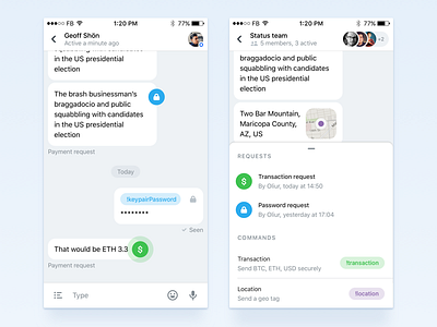 Status for IOS app chat ios messenger ui