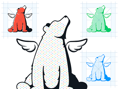 EagleBear Halftone bear brand halftone identity logo mark mascot wings