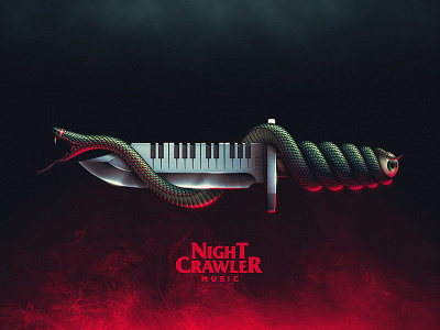 Nightcrawler Illustration 80s dj eye horror knife music nightcrawler retro snake synth synthetizer terror