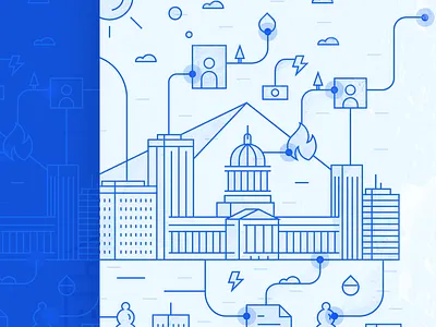 Political News Illustration america contact house illustration lines logo politics ui usa ux whitehouse