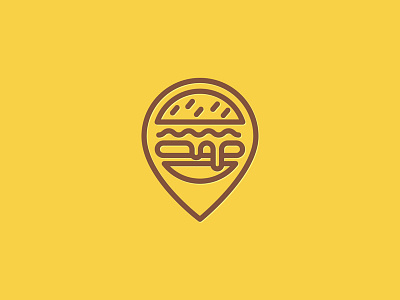 Burger Pin burger icon line location logo pin