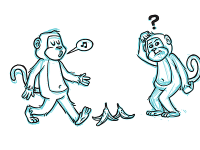 Monkey Business banana children illustration joke kids monkey