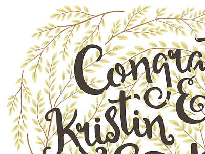 Leafy Letters card congrats congratulations leaves print design stationary typography wedding wedding card