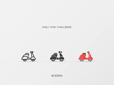 Daily Icon Challenge #vespa #005 design icon inspiration moped motor motorbike scooter transportation travel vector vespa