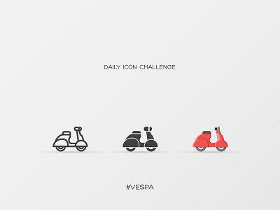 Daily Icon Challenge #vespa #005 design icon inspiration moped motor motorbike scooter transportation travel vector vespa