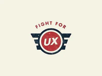 Fight for UX Identity american branding classic identity logo logomark old retro texture typography usa ux