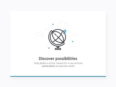 Globe card card clouds discover earth globe icon illustration popup search sky web world