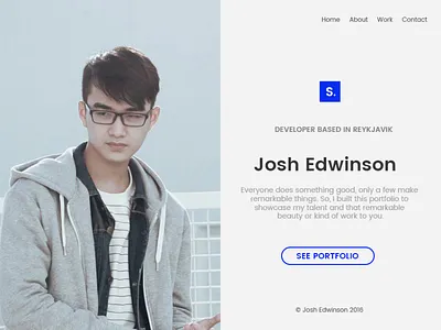 Person Split Screen Portfolio Template creative minimal personal portfolio split split screen