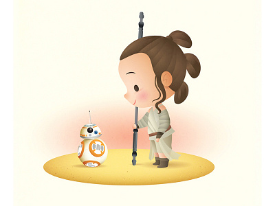 Little Rey bb8 daisyridley jakku rey star wars the force awakens