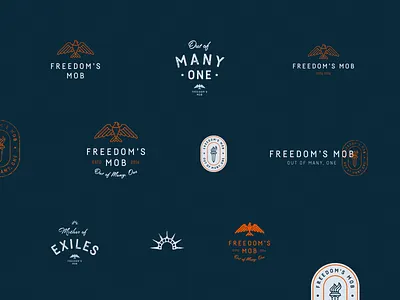 Freedom's Mob Branding america badge blog branding eagle freedom identity journal lockup logo type