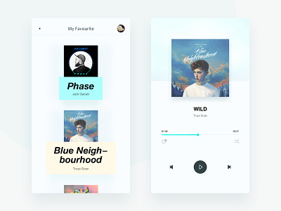 Music Player app mobile music player ui