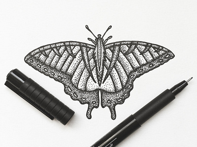 Tiger swallowtail butterfly butterfly doodle drawing illustration indiana indianaart indianaartist ink penandink shading sketch stipple