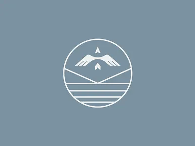 Boreal abstract arrowhead art badge boreal brand compass design identity logo north water