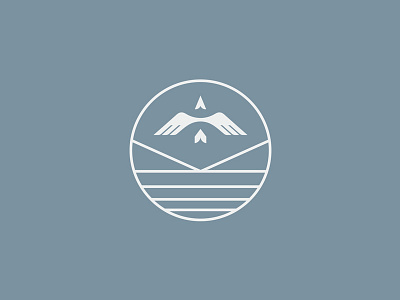 Boreal abstract arrowhead art badge boreal brand compass design identity logo north water