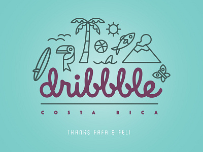 Hello Dribble! caribe diego diego madrigal diegomalabar icons illustration madrigal rica costa tiquicia tropical