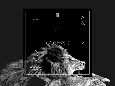 SAFARI - Lyon animal black brand cover dark design graphic logo poster safari lyon white zoo