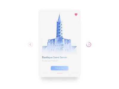 City Ui card church city design france landscape toulouse trip typography uiux vector