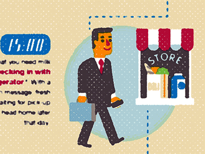 Walking To The Store animation gifographic russell tate illustration inforgraphic russlltatedotcom