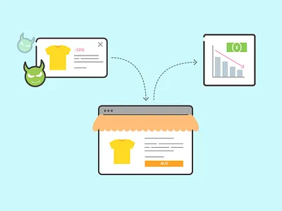 E-Commerce App Tampering - Illustration business e commerce malware security shopping