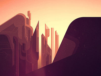 Landscape no.1 digital geometric illustration james gilleard scifi vector vintage