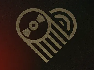 CD-ROMantix Icon cd heart icon logo retro vintage