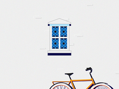 Cycle Under A Window bicycle cycle illustration minimal window