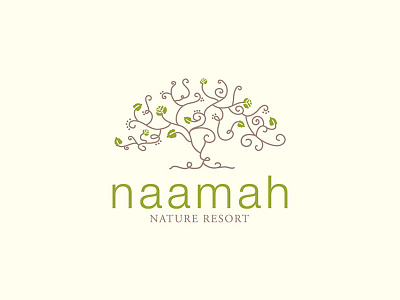 Naamah | Nature resort branding logo resort